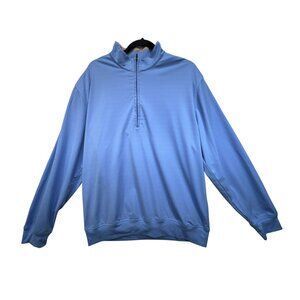 Donald Ross Mens Pullover Sweatshirt Size L Light Blue 1/4 Zip Mock Neck Golf